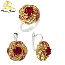 Gümüş Otantik Taşlı Set